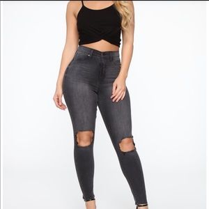 Black high rise jeans